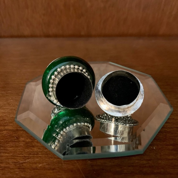 Small Glass & Silver Pill Box (Crystals, Trinkets) With Decorative Gift Pouch - Picture 13 of 16